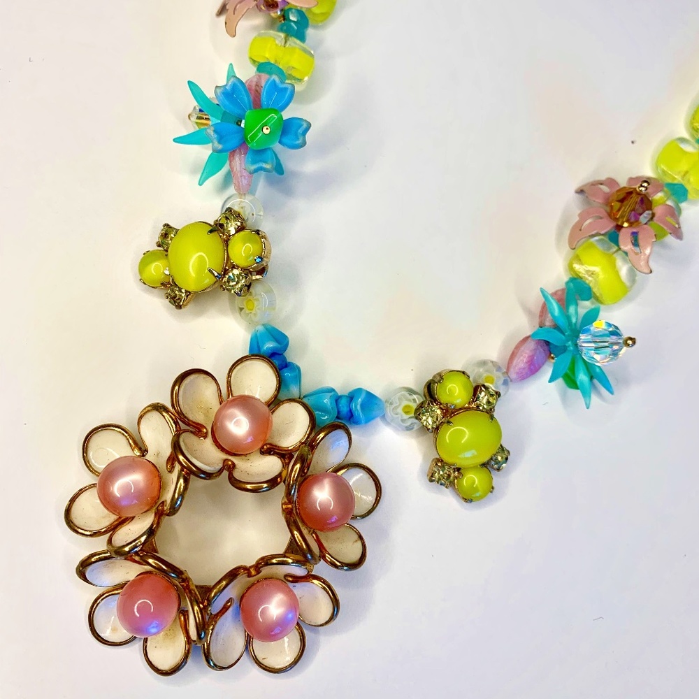 Vintage Pin & Beads Necklace